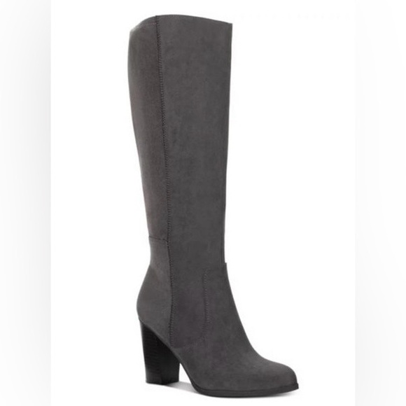 Style & Co Addyy Dress Boots Women's 13mc XWC Grey Round Toe Side Zip Closure - Picture 2 of 8